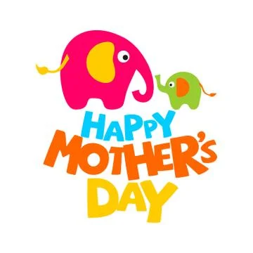 Typography and lettering with design elements for a happy mother's day 스톡 일러스트