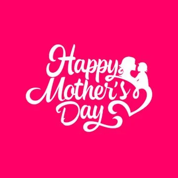 Typography and lettering with design elements for a happy mother's day Stock Illustration