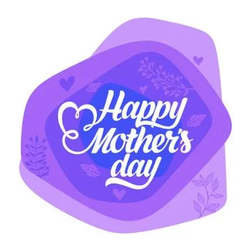 Typography and lettering with design elements for a happy mother's day Stock Illustration