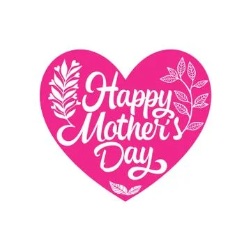 Typography and lettering with design elements for a happy mother's day Stock Illustration