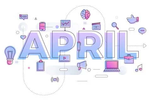 Typography  April Stock Illustration