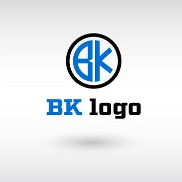 Typography BK letter logo vector editable vector file Stock Illustration