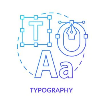 Typography blue gradient concept icon Stock Illustration
