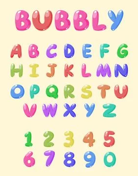 Typography of bubbly font Stock Illustration