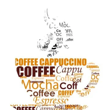 Typography coffee cup Stock Illustration