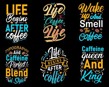 Typography Coffee vector T-shirt Design, coffee tee Stock Illustration