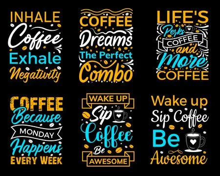 Typography Coffee vector T-shirt Design, coffee tee Stock Illustration