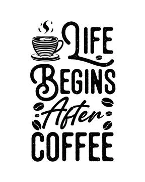 Typography Coffee vector T-shirt Design, coffee tee Stock Illustration