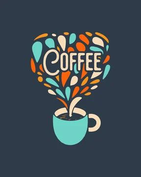 Typography Coffee vector T-shirt Design, coffee tee Stock Illustration