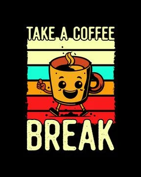 Typography Coffee vector T-shirt Design, coffee tee Stock Illustration