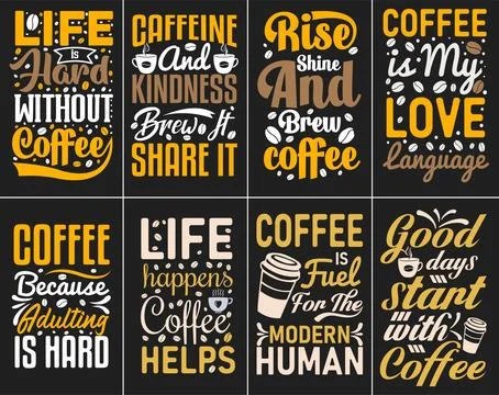 Typography Coffee vector T-shirt Design, coffee tee Stock Illustration