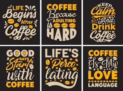 Typography Coffee vector T-shirt Design, coffee tee Stock Illustration