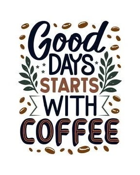 Typography Coffee vector T-shirt Design, coffee tee Stock Illustration