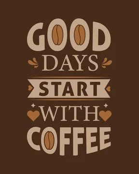 Typography Coffee vector T-shirt Design, coffee tee Stock Illustration