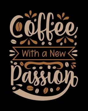 Typography Coffee vector T-shirt Design, coffee tee Stock Illustration
