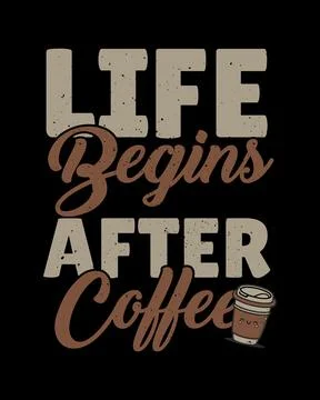 Typography Coffee vector T-shirt Design, coffee tee Stock Illustration
