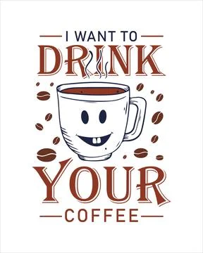 Typography Coffee vector T-shirt Design, coffee tee Stock Illustration