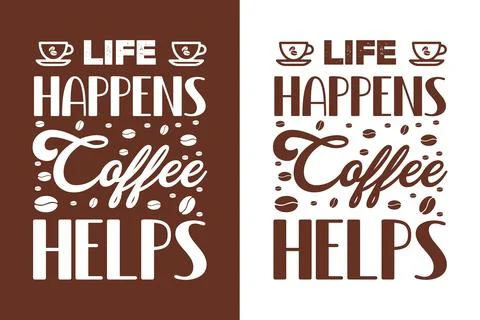 Typography Coffee vector T-shirt Design, coffee tee Stock Illustration