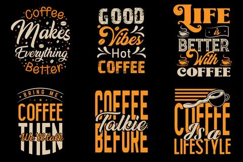 Typography Coffee vector T-shirt Design, coffee tee Stock Illustration