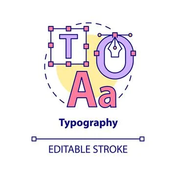 Typography concept icon Stock Illustration