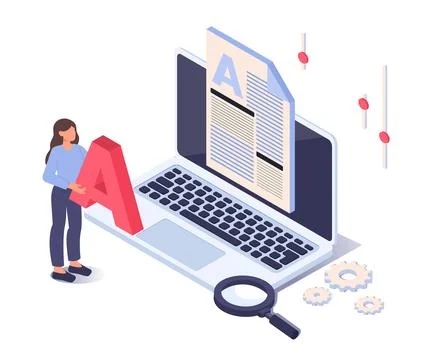 Typography content editing concept. Vector illustration Stock Illustration