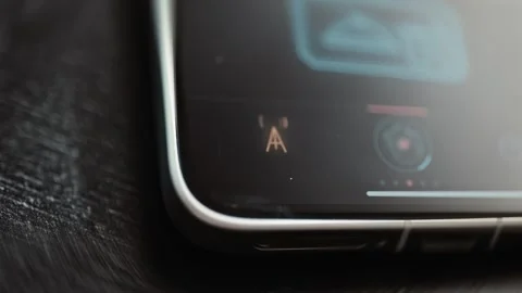 Typography control opens from touchscreen toolbar corner Stock Footage 346038482