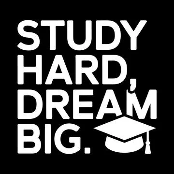 Typography Design for Students Dedicated to Hard Work and Focus Stock Illustration