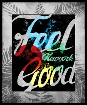 Typography design Tee graphic design Feel Good Stock Illustration