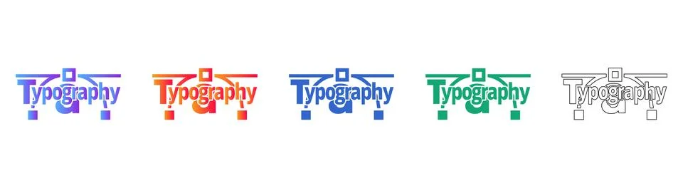 Typography Design Tools Icons Set イラスト素材