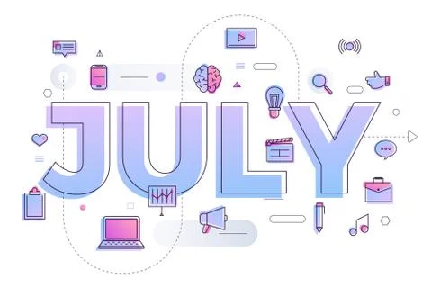 Typography  February Stock Illustration