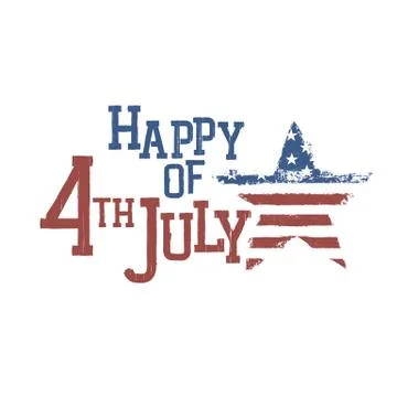 Typography for fourth july celebration. vector, eps10 库存插图