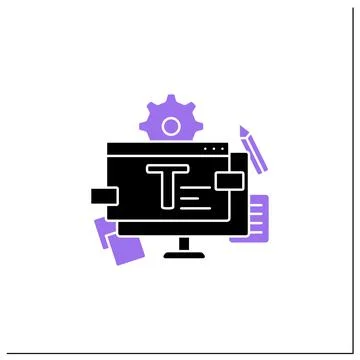Typography glyph icon Illustrazione stock