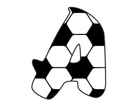 A typography graphic illustration featuring letter a with letter a shape, soc Stock Illustration