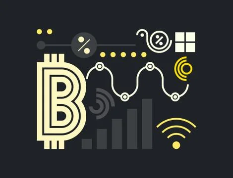 Typography horizontal banner for Blockchain Stock Illustration