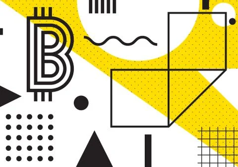 Typography horizontal banner for Blockchain 스톡 일러스트