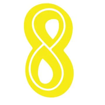 A typography illustration featuring number 8 with number 8, white inner lines Illustration