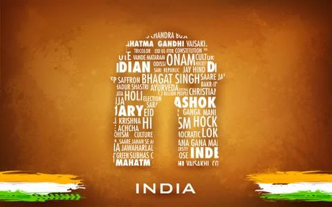 Typography India Gate Stock Illustration