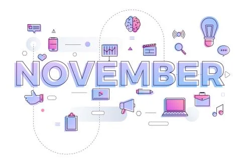 Typography  January Stock Illustration