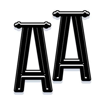 Typography large and small capital a letter icon Stock Illustration