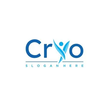 Typography letter Cryo vector logo design for Cryotherapy Stock Illustration