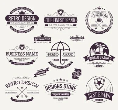 Typography logo design collection Stock Illustration