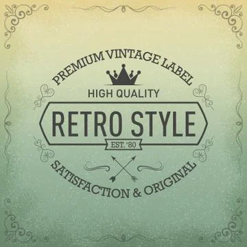 Typography logo design in retro style Illustrazione stock