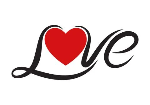 Typography Love Text Stock Illustration