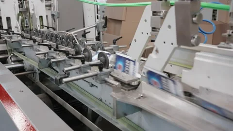 Typography Offset printing process. Printing house. Paper submission. Stock Footage 238549790