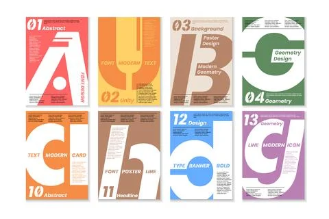 Typography poster. Design layout font. Book cover, template modern, geometric Stock Illustration