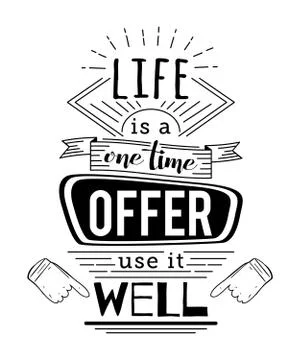 Typography poster with hand drawn elements. Inspirational quote. Stock Illustration