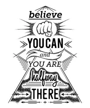 Typography poster with hand drawn elements. Stock Illustration