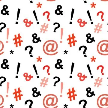 Typography signs seamless pattern. Stock Illustration