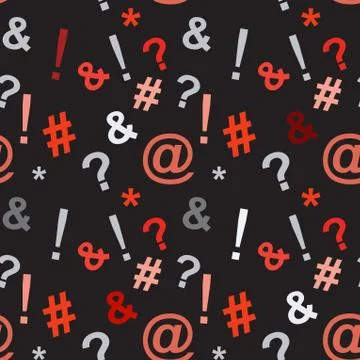 Typography signs seamless pattern. Stock Illustration