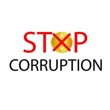 Typography stop corruption to International anti corruption day background Stock Illustration